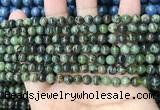 CAA4964 15.5 inches 4mm round green dendritic agate beads