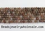 CAA5010 15.5 inches 6mm faceted round flower agate beads