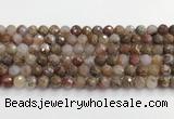 CAA5011 15.5 inches 8mm faceted round flower agate beads