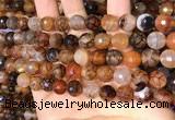 CAA5064 15.5 inches 10mm faceted round dragon veins agate beads