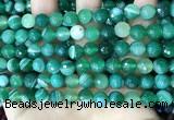CAA5235 15.5 inches 8mm faceted round banded agate beads
