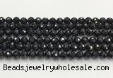 CAA5338 15.5 inches 8mm faceted round black onyx beads wholesale