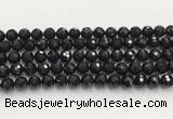 CAA5339 15.5 inches 10mm faceted round black onyx beads wholesale