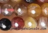 CAA5490 15 inches 6mm faceted round AB-color banded agate beads