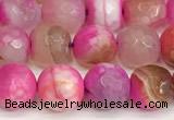 CAA5512 15 inches 8mm faceted round fire crackle agate beads