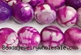 CAA5523 15 inches 10mm faceted round fire crackle agate beads