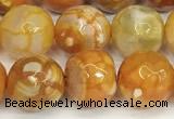 CAA5526 15 inches 10mm faceted round fire crackle agate beads