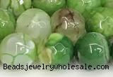 CAA5527 15 inches 10mm faceted round fire crackle agate beads