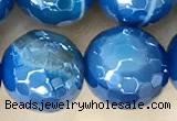 CAA5584 15 inches 10mm faceted round AB-color banded agate beads