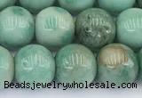 CAA5701 15 inches 8mm round green grass agate beads