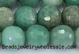 CAA5706 15 inches 8mm faceted round green grass agate beads