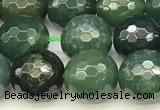 CAA5746 15 inches 8mm faceted round moss agate beads