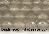 CAA5785 15 inches 6mm faceted round grey agate beads