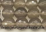 CAA5786 15 inches 8mm faceted round grey agate beads