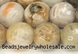 CAA5806 15 inches 8mm faceted round bamboo leaf agate beads