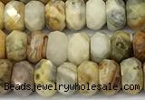 CAA5917 15 inches 6*8mm faceted rondelle crazy lace agate beads