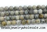 CAA6124 15.5 inches 12mm round bamboo leaf agate gemstone beads