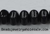 CAB341 15.5 inches 12*18mm hexagon rondelle black agate gemstone beads