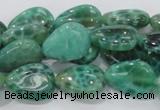 CAB55 15.5 inches 13*18mm flat teardrop peafowl agate gemstone beads