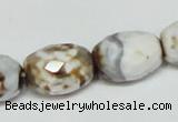 CAB624 15.5 inches 14*20mm faceted egg-shaped leopard skin agate beads