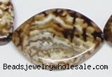 CAB638 15.5 inches 30*40mm marquise leopard skin agate beads