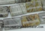 CAB87 15.5 inches 15*20mm rectangle silver needle agate gemstone beads