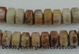 CAB975 15.5 inches 6*10mm rondelle Morocco agate beads wholesale