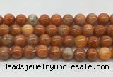 CABS08 15 inches 10mm round orange calcite gemstone beads wholesale