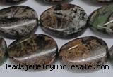 CAF137 15.5 inches 13*18mm twisted oval Africa stone beads