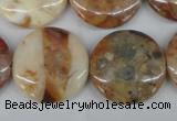 CAG1091 15.5 inches 25mm flat round Morocco agate beads wholesale