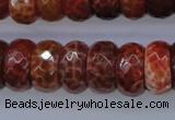 CAG1494 15.5 inches 9*18mm faceted rondelle natural fire agate beads