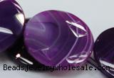 CAG204 15.5 inches 40mm faceted coin purple agate gemstone beads