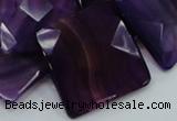 CAG207 15.5 inches 30*30mm faceted square purple agate beads