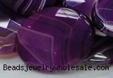 CAG211 15.5 inches 30*40mm faceted oval purple agate gemstone beads