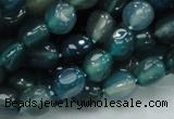 CAG213 15.5 inches 8*10mm freeform blue agate gemstone beads