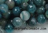 CAG215 15.5 inches 10mm faceted round blue agate gemstone beads