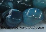 CAG221 15.5 inches 17*25mm twisted blue agate gemstone beads