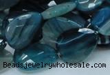 CAG223 15.5 inches 15*20mm faceted briolette blue agate beads