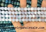 CAG3582 15.5 inches 6mm round matte blue lace agate beads