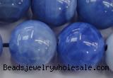 CAG4305 15.5 inches 14mm round dyed blue fire agate beads