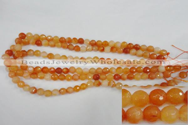 CAG4509 15.5 inches 8mm faceted round agate beads wholesale
