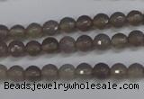 CAG4825 15 inches 6mm faceted round grey agate beads wholesale