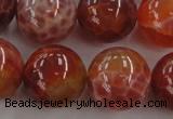 CAG5566 15.5 inches 16mm round natural fire agate beads wholesale