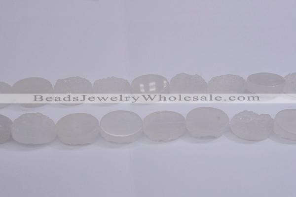 CAG5981 15.5 inches 18*25mm oval white agate gemstone beads