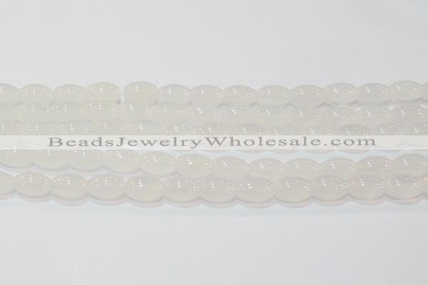 CAG6526 15.5 inches 10*14mm rice Brazilian white agate beads