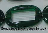 CAG6646 15.5 inches 25*38mm oval green agate gemstone beads