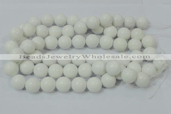 CAG708 15.5 inches 18mm round white agate gemstone beads wholesale