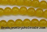 CAG7102 15.5 inches 8mm round yellow agate gemstone beads