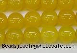 CAG7104 15.5 inches 12mm round yellow agate gemstone beads