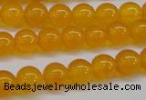 CAG7110 15.5 inches 8mm round yellow agate gemstone beads